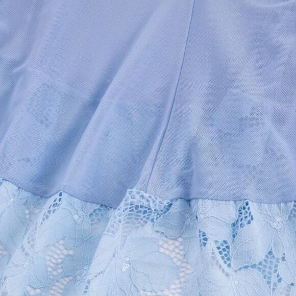 XXL - Hot Solid Contrast Lace Dress, V Neck, Bow, Cami, Baby doll #258 - Picture 2 of 6